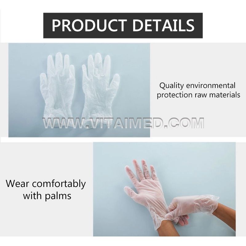 Powder free disposable vinyl examination gloves VIVE01